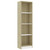4-Tier Book Cabinet White and Sonoma Oak 15.7"x9.4"x55.9" Chipboard
