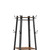 Metal Framed Ladder Style Coat Rack with Three Wooden Shelves, Brown and Black