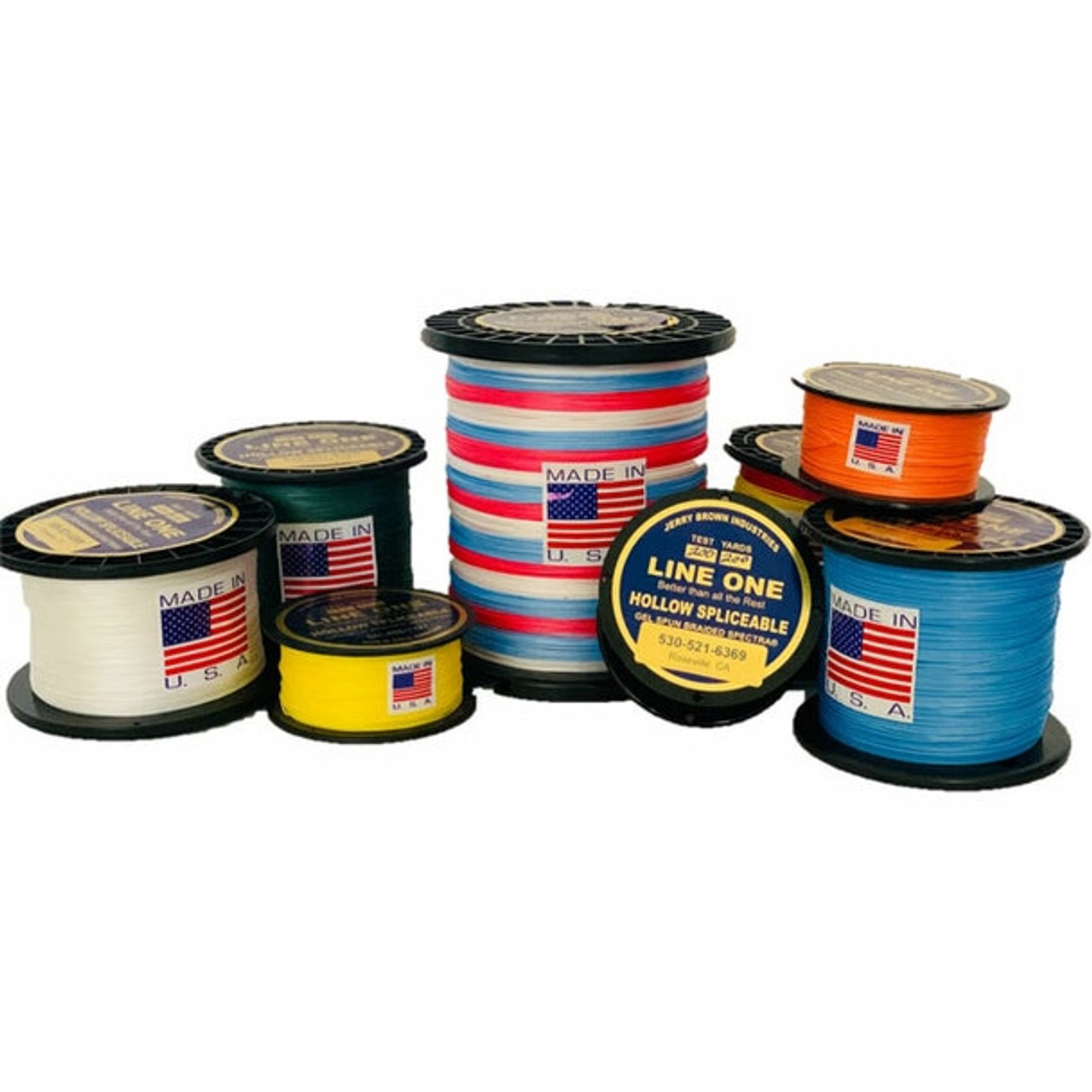 Jerry Brown 600 YD Spools 65 LB Non-Hollow Core - All Colors