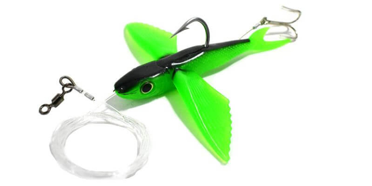 California Yummee Flying Fish - Green Black Fishing Kite Lure