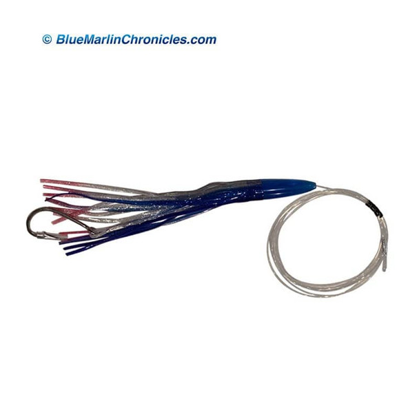 Blue & Metal Flake Silver Clone Head Rigged Mahi Tuna Lure