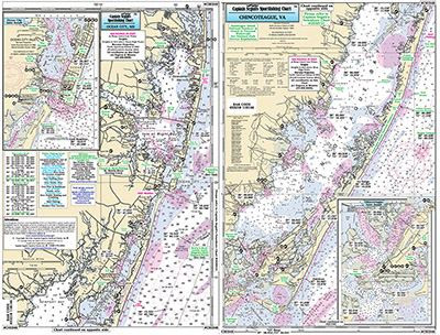 Captain Segull Chart CHI340 Ocean City, MD Chincoteague Bay, VA