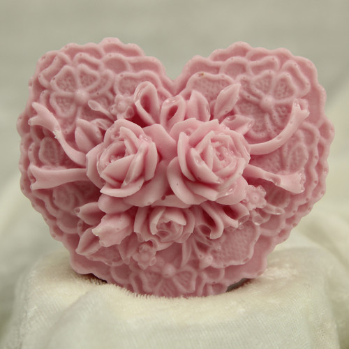 Little Portion Bakery Gift Soap Gift Soap - Hearts and Roses - Honey Almond - Pink