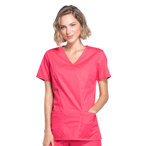 Cherokee CORE STRETCH Women's Mock Wrap Scrubs Top