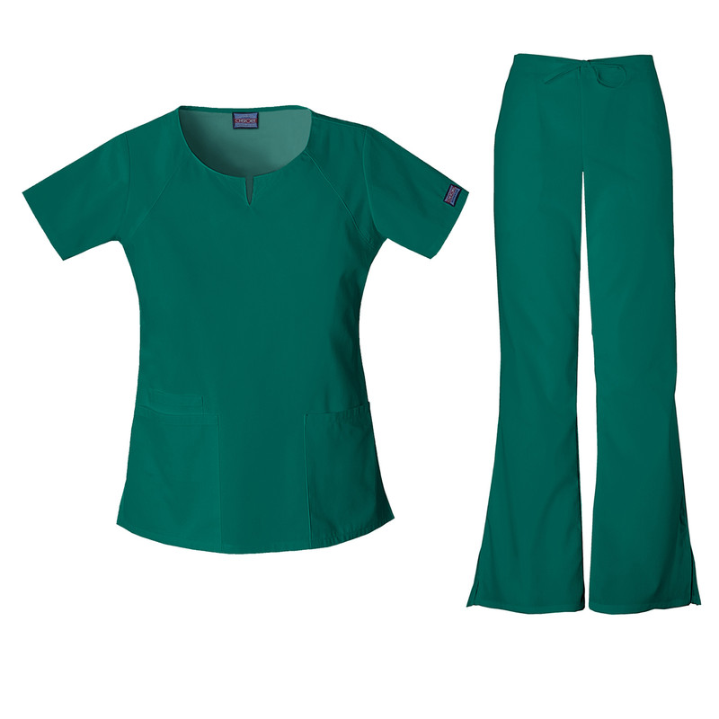 Cherokee ORIGINAL Women's Round Neck Top & Pant Scrubs Set