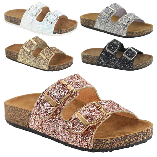 Gem Buckle Glitter Sandals – Tillett's