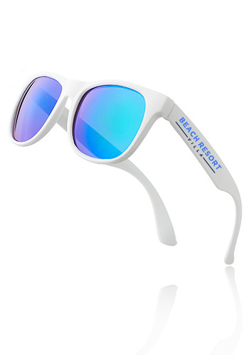 Color Lens Sunglasses w White Frames | SGL21 - Discountmugs display picture 1