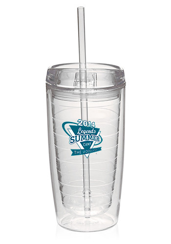 16 oz. Double Wall Acrylic Tumblers With Straw | PG207 - Discountmugs