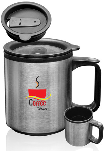 12 Double Wall Stainless Steel Coffee Travel Mugs