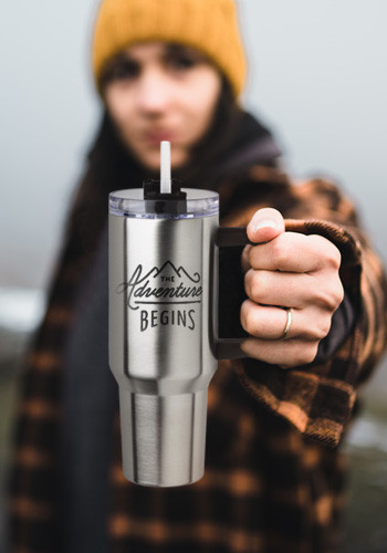 40 oz. Alps Stainless Steel Travel Mugs with Handle | TM387