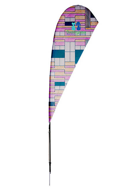 8 ft. Single-Sided Streamline Tear Drop Sail Sign Flag Kit with Spike Base