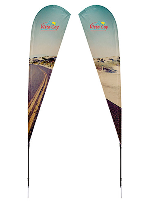 11.5 ft. Double-Sided Streamline Tear Drop Sail Sign Flag Kit with Spike Base