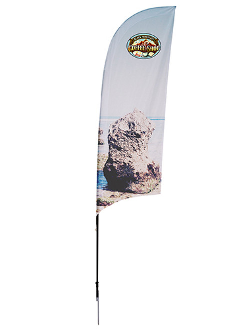 9 ft. Single-Sided Streamline Razor Sail Sign Flag Kit with Spike Base