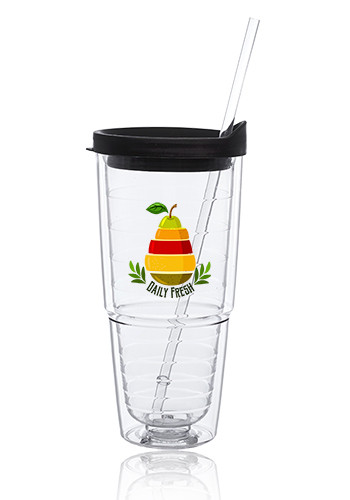 24 oz. Double Wall Solid Clear Orbit Acrylic Tumblers | PG150 - Discountmugs