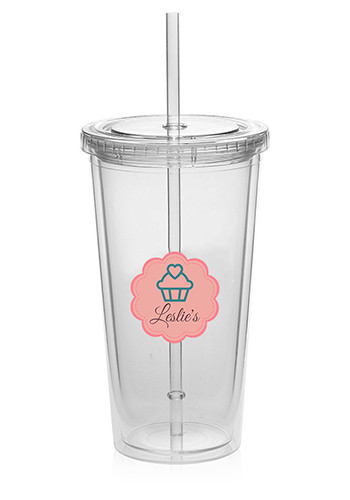 20 oz. Double Wall Acrylic Tumblers With Straws