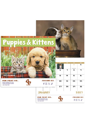 Puppies and Kittens - Stapled Calendars