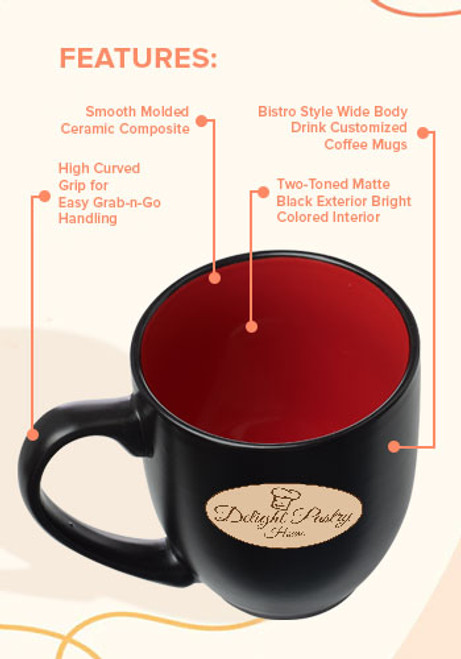 16 oz. Bistro Two Tone Ceramic Mugs