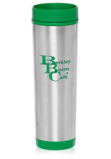 16 Oz. Slim Color Top Stainless Steel Custom Printed Travel Mugs – TM240