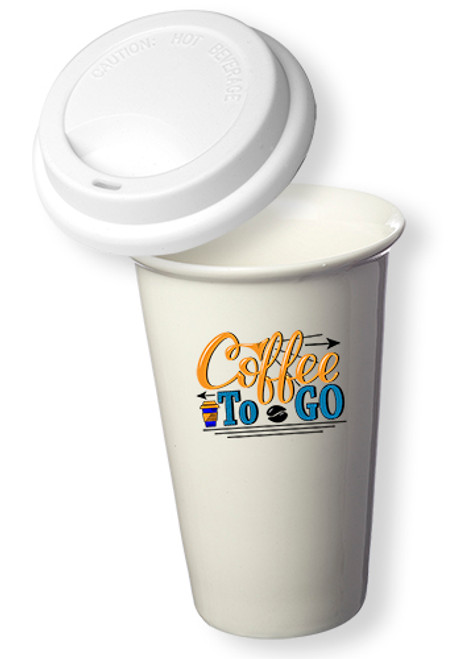 11 oz. Double Wall Ceramic Tumblers with Lid