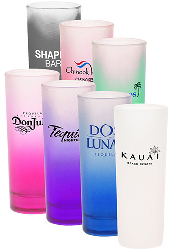 2 oz. Tall Shot Glasses - Colored & Frosted