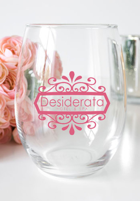 15 oz. Arc Stemless Etched Wine Glasses