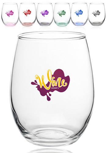 15 oz. Arc Stemless Etched Wine Glasses