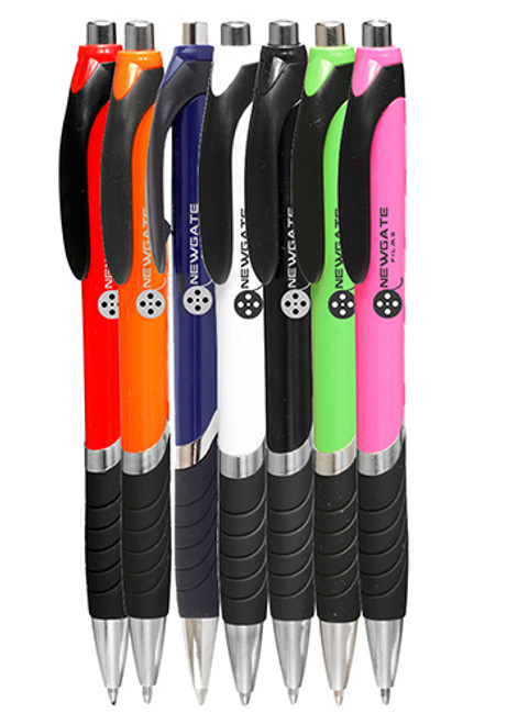 Bright Colors Rubber Grip Ballpoint Pens
