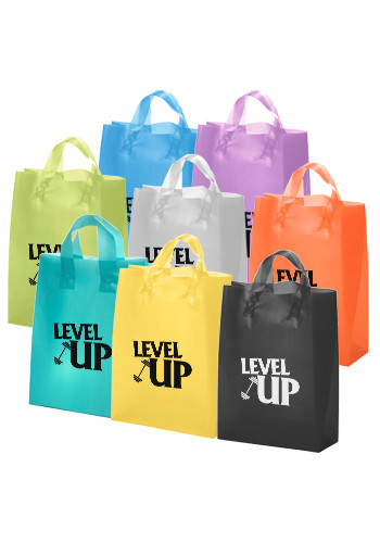 Foil Hot Stamp Frosted Brite Plastic Shopping Bags