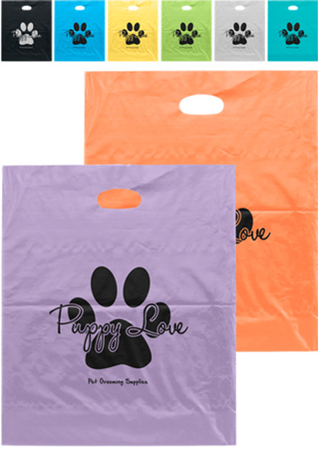 Rose  Die Cut Frosted Brite Plastic Bags