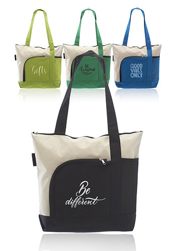 Zipper Polyester Tote Bags