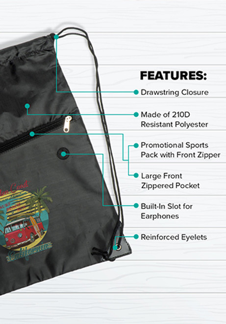 Custom Drawstring Bags with Pocket