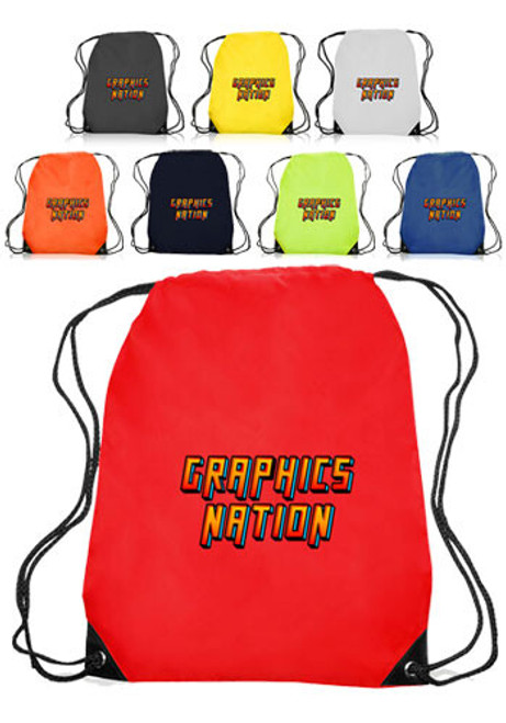 Black Trim Drawstring Bags