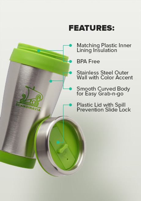 16 oz. Insulated Stainless Steel Travel Mugs