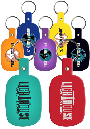Colored Flexible Plastic Keychains
