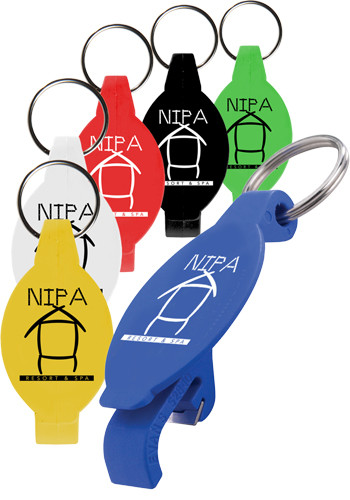 Elliptical Beverage Wrench Bottle Opener Keychains