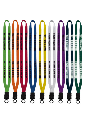 1/2 Cotton Lanyards with Plastic Snap-Buckle Release and O-Ring