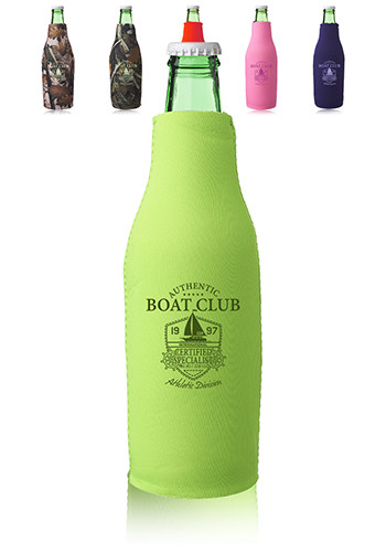 Neoprene Zippered Beer Bottle Coolies