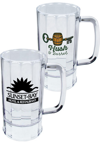 14 oz. Acrylic Plastic Logo Beer Mugs