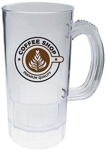 22 oz. Fluted Clear Plastic Beer Mugs