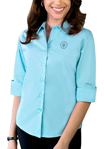 Blue Generation Ladies 3/4 Sleeve Stretch Poplin Dress Shirts
