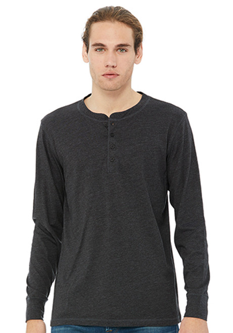 Bella Canvas Men's Jersey Long-Sleeve Henley Shirts