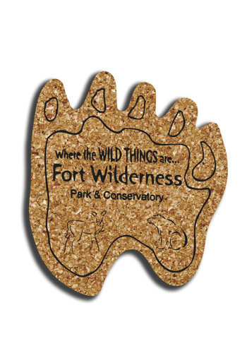 3.625 inch Cork Paw Coasters