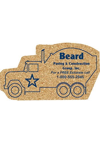 6.5 inch King Size Cork Cement Truck Coasters