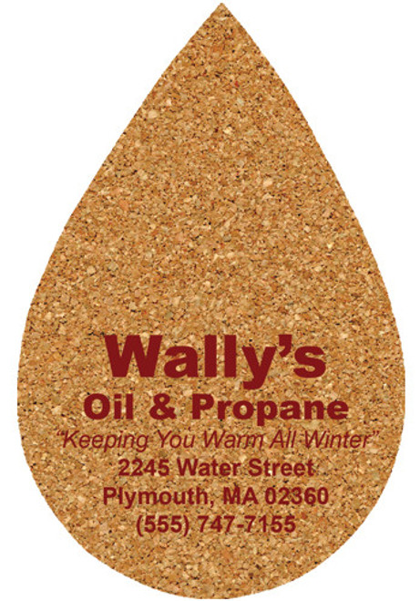 3.75 inch King Size Cork Water Drop Coasters