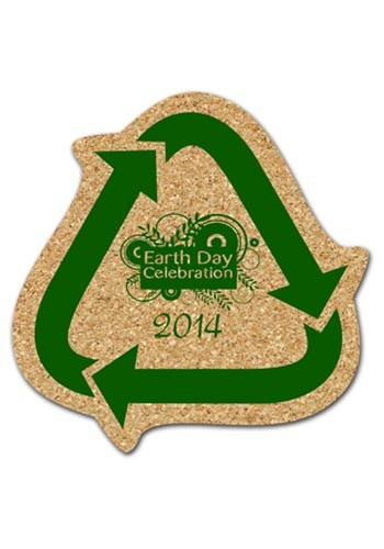 5 inch King Size Cork Recycling Arrows Coasters