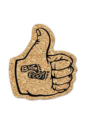 4.75 inch King Size Cork Thumbs Up Coasters