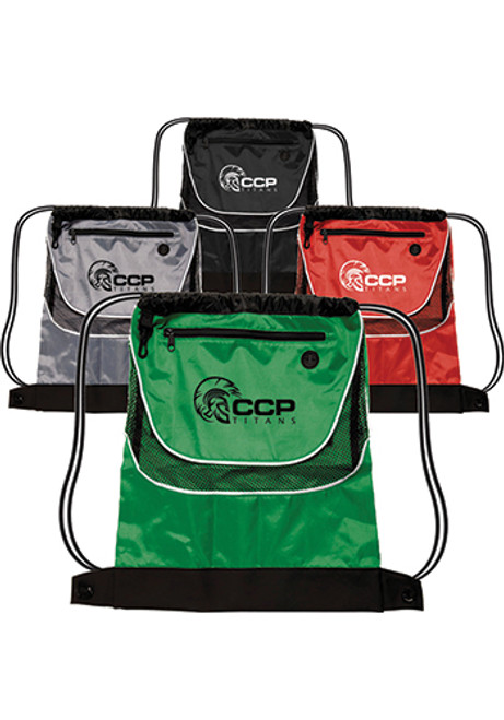 Tournament Nylon Drawstring Backpacks
