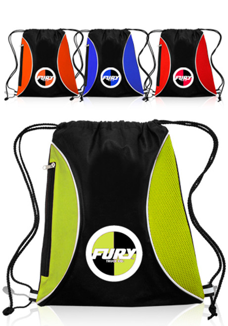 Zipper Side Drawstring Backpacks