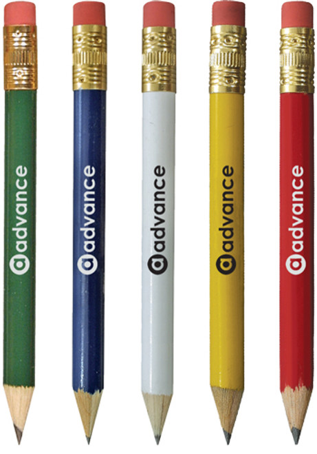 Round Golf Pencils with Erasers