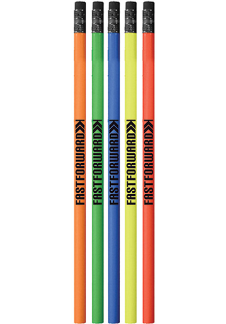 Fluorescent Pencils with Black Eraser